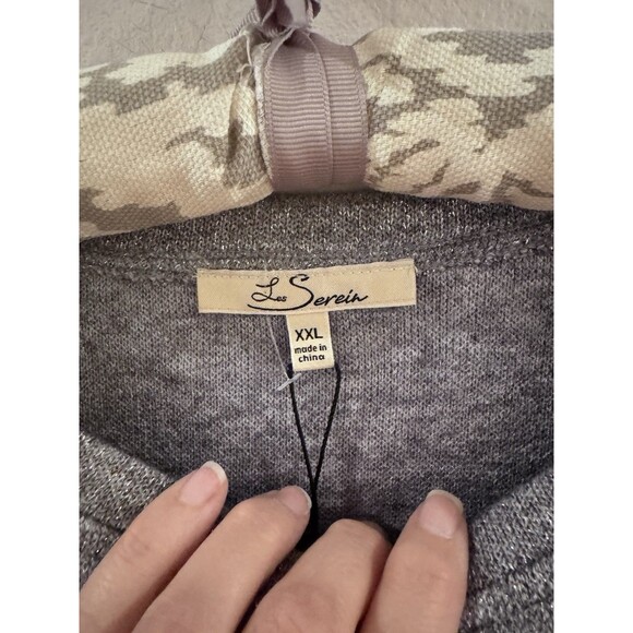 Les Serein Women's Marcello Puff Shoulder Lurex Knit Top Fancy Size XXL NWT - Picture 5 of 7